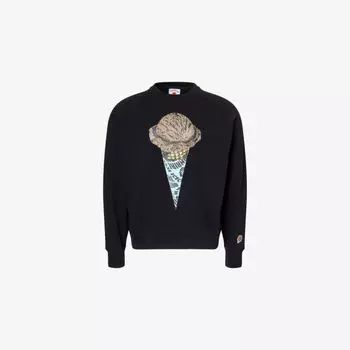 Свитшот Icecream из хлопкового джерси с круглым вырезом, черный