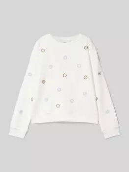 Свитшот из чистого хлопка модель 'зеркала' Mango, экрю