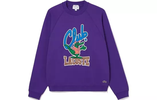 Свитшот из джерси с графическим принтом Lacoste, серый