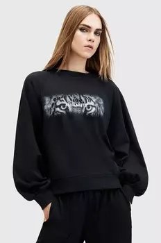 Свитшот из хлопка AllSaints STARE CYGNI, черный