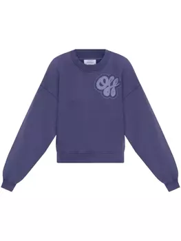 Свитшот из хлопка с логотипом Off-White, фиолетовый