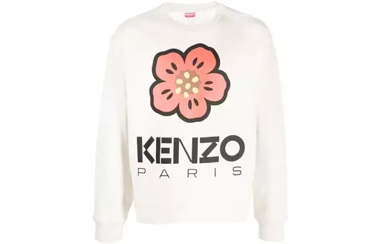 Свитшот из хлопка с рисунком «Поппи» Kenzo, серый