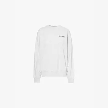 Свитшот из хлопкового джерси с логотипом Fitness '94 Sporty & Rich, серый