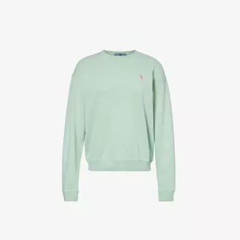 Свитшот из хлопкового джерси с вышитым логотипом Polo Ralph Lauren, синий