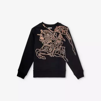 Свитшот из хлопкового трикотажа с логотипом Mathew для детей 4–12 лет Burberry, черный