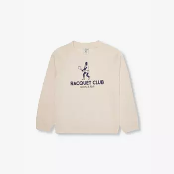 Свитшот из хлопковой смеси для клуба Racquet Club 2-14 лет Sporty & Rich, бежевый