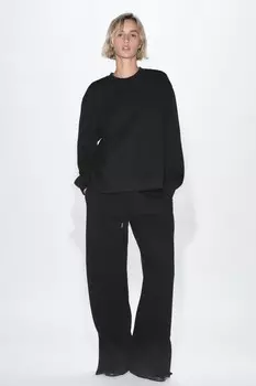 Свитшот из интерлока ZARA, черный