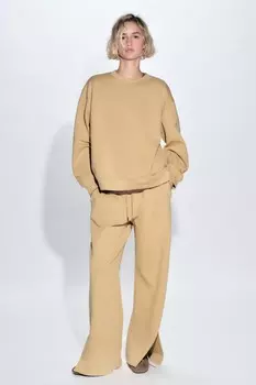 Свитшот из интерлока ZARA, охра