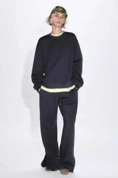Свитшот из интерлока ZARA, синий/серый
