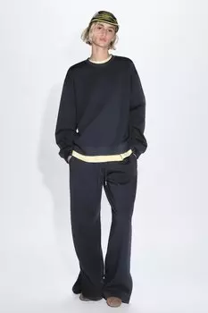Свитшот из интерлока ZARA, синий/серый