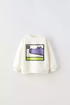 Свитшот из крокодила ZARA, белый