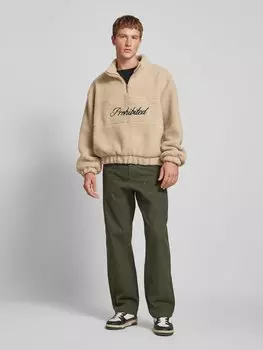 Свитшот из меха Тедди, модель «Вудфорд» PROHIBITED, бежевый