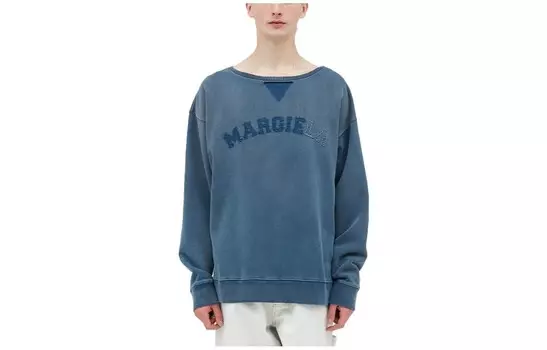 Свитшот из органического хлопка с логотипом Maison Margiela, синий