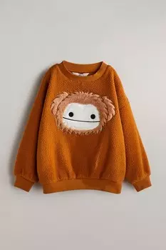 Свитшот из плюшевого флиса свободного кроя. H&M, мультиколор