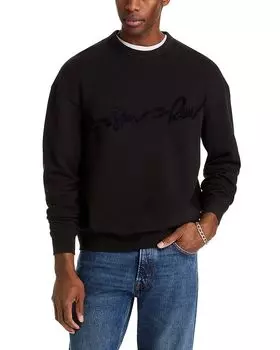 Свитшот из синели с круглым вырезом G-STAR RAW, черный