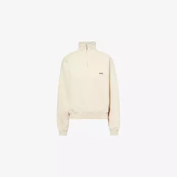 Свитшот Jacquemus Le camionneur хлопковый с высоким воротником, бежевый