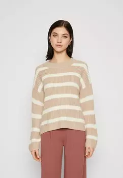 Свитшот JDY JUSTY LS STRIPE NOOS, цвет chateau gray/eggnog
