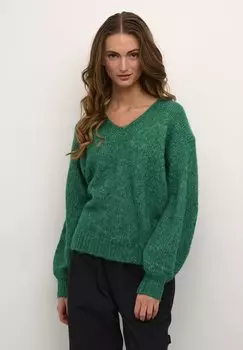 Свитшот Kaffe KASARLA V NECK, меланжевый авантюрин