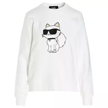 Свитшот Karl Lagerfeld Ikonik 2.0 Choupette, белый