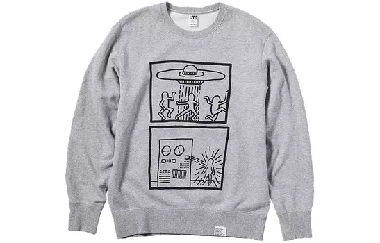 Свитшот Keith Haring X унисекс серый Uniqlo, серый