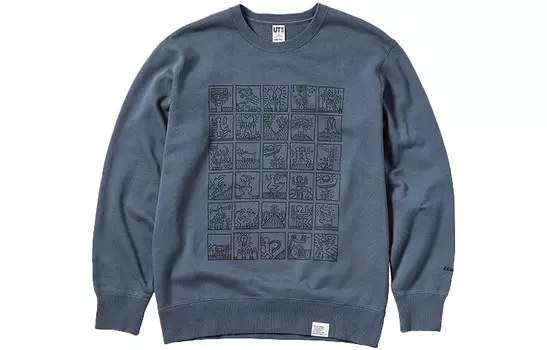 Свитшот Keith Haring X унисекс темно-серый Uniqlo, темно-серый