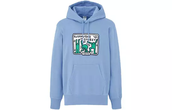 Свитшот Keith X унисекс бирюзовый Uniqlo, голубой