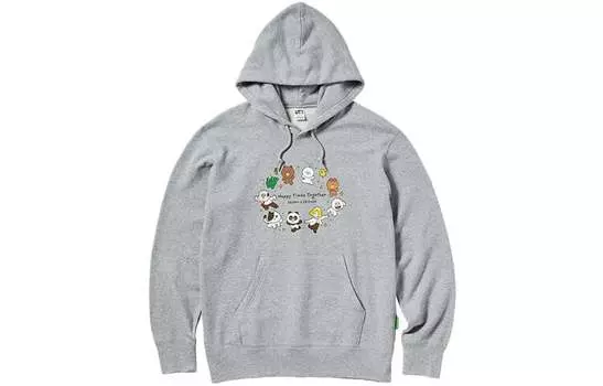 Свитшот Line Friends X LINE FRIENDS Co-branded Series унисекс серый Uniqlo, серый