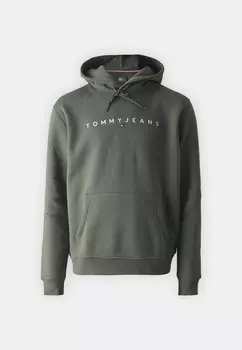Свитшот Linear Logo Hoodie Tommy Hilfiger, темно-зеленый