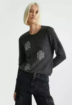 Свитшот LIU JO С ДРАГОЦЕННЫМИ КАМНЯМИ, черный