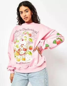 Свитшот London Strawberry Shortcake розового цвета Skinnydip