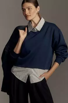 Свитшот Maeve Twofer многослойный свободный, темно-синий