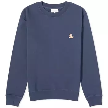 Свитшот Maison Kitsune Chillax Fox Patch Crew, темно-синий