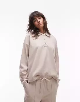 Свитшот Mango пике бежевого цвета