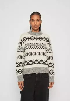 Свитшот Marc O'Polo DENIM JACQUARD ARTWORK, мульти/белый румянец