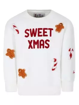 Свитшот MC2 Saint Barth Kids с аппликацией, белый