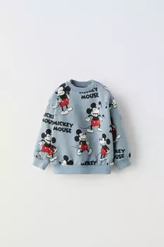 Свитшот mickey maus music disney ZARA, серо-голубой