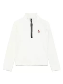 Свитшот Moncler Enfant с флисовой текстурой, белый