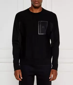Свитшот мужской Boss Green с нагрудным карманом, черный