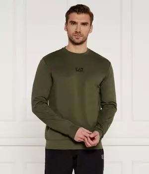 Свитшот мужской Ea7 однотонный, зеленый