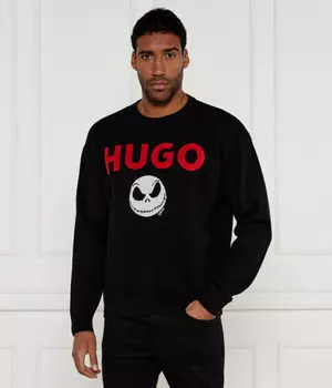Свитшот мужской Hugo х Дисней свободного кроя с принтом, черный