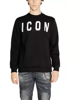 Свитшот мужской Icon с контрастным логотипом, черный