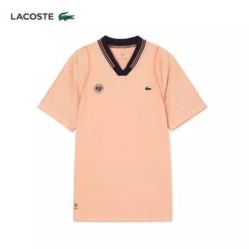 Свитшот мужской Lacoste с короткими рукавами и V-образным вырезом, оранжевый / черный