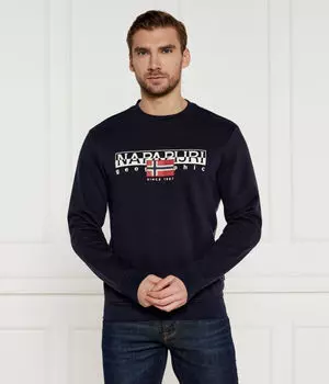 Свитшот мужской Napapijri B-Aylmer с большим логотипом бренда, синий