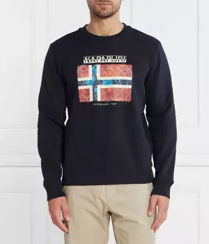 Свитшот мужской Napapijri с фирменным принтом, синий