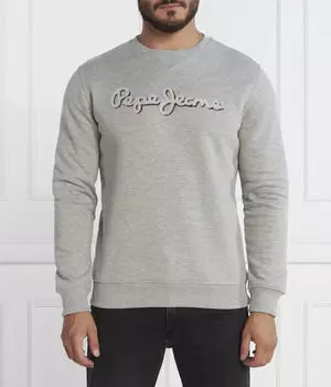 Свитшот мужской Pepe Jeans London с логотипом бренда, серый