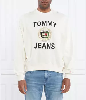 Свитшот мужской Tommy Jeans свободного кроя с принтом, экрю