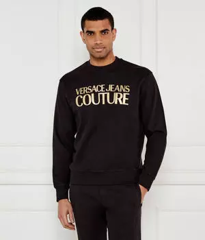 Свитшот мужской Versace Jeans Couture с названием бренда, черный