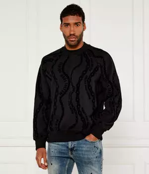 Свитшот мужской Versace Jeans Couture с принтом цепей, черный