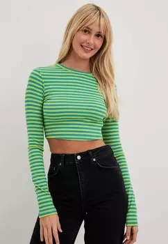 Свитшот NA-KD RECYCELTES KURZES, бирюзово-лаймовый