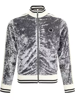 Свитшот на молнии из синели Moncler x Palm Angels, серый